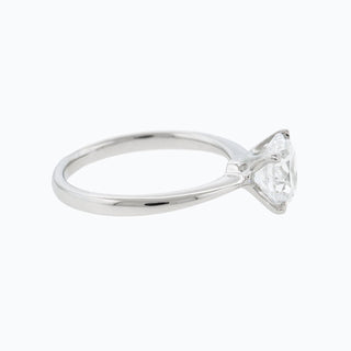 Timeless 1.50ct round solitaire moissanite ring close up of the setting