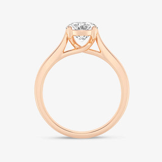Brilliant 1.0ct oval solitaire moissanite ring angled view showing its sparkle
