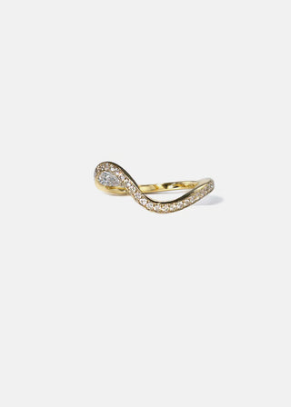 1.50ct Pear Diamond Channel Pave Curved Engagement Ring With Matching Wedding Band