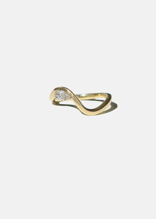 Stunning 2.0ct pear pave moissanite wedding band three quarter angled view