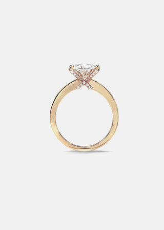 3.0ct Oval Cut XO Hidden Diamond Solitaire Engagement Rings With Wedding Band
