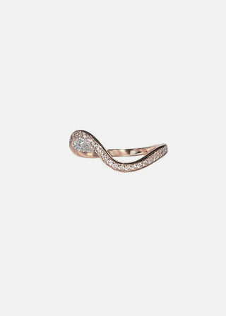 1.50ct Pear Diamond Channel Pave Curved Engagement Ring With Matching Wedding Band