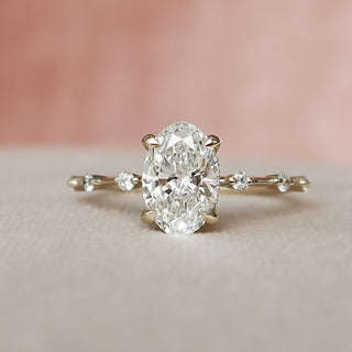 1.50CT Oval Cut Hidden Halo petite Pave Eternity Diamond Moissanite Bridal Engagement Ring Set