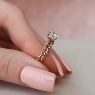 1.0CT Round Brilliant Cut Braided Moissanite Bridal Engagement Ring Set