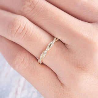 Refined round full eternity moissanite wedding band front view image 2