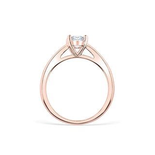 Gorgeous 1.33ct oval solitaire moissanite ring overhead view