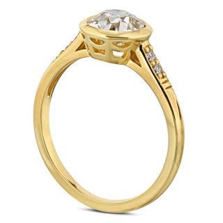 round cut moissanite engagement ring old european detail
