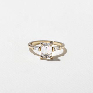emerald ring, moissanite emerald ring, emerald diamond ring, Best three stone engagement rings for women, Affordable three stone engagement rings online, Unique three stone engagement rings for her 
