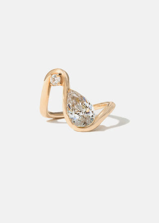 pear ring, pear unique ring, pear diamond ring, pear unique engagement ring, toi et moi ring