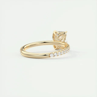 Gorgeous 1.91ct emerald solitaire moissanite ring side profile view