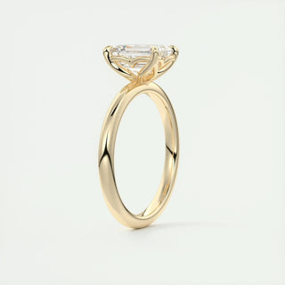 Timeless 1.91ct emerald solitaire moissanite ring top view