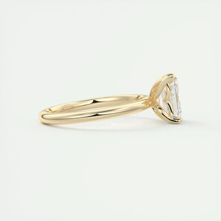 Timeless 1.91ct emerald solitaire moissanite ring angled view showing its sparkle