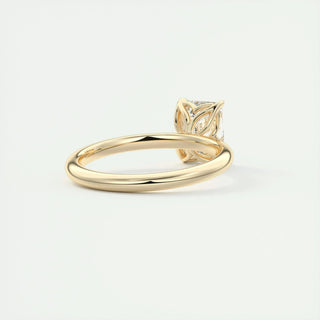 Timeless 1.91ct emerald solitaire moissanite ring side profile view