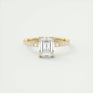 Gorgeous 1.91ct emerald solitaire moissanite ring front view