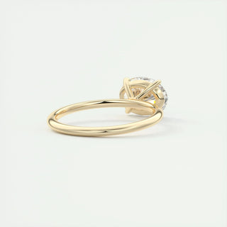 Bold 1.91ct oval solitaire moissanite ring side profile view