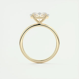 Bold 1.91ct oval solitaire moissanite ring top view