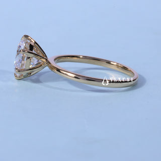 Front standing view of the Round Cut Solitaire Moissanite Engagement Ring showing the prong setting