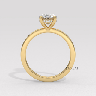 Rose gold oval cut moissanite ring for women