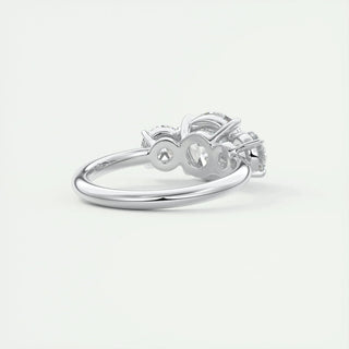 2.0 CT Round Cut Three Stone Diamond Moissanite Engagement Ring