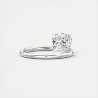 Exquisite 1.91ct oval solitaire moissanite ring detail view of the band