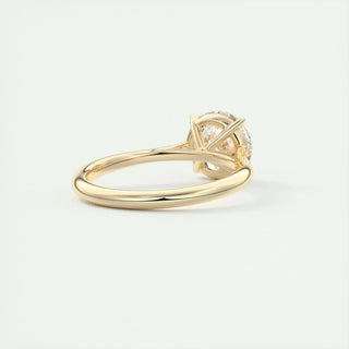 Modern 2.0ct round solitaire moissanite ring overhead view