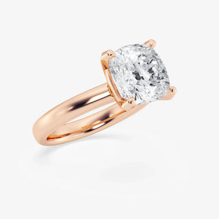 Gorgeous 1.0ct cushion solitaire moissanite ring detail view of the band