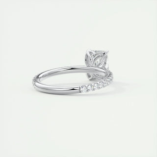 Gorgeous 1.91ct emerald solitaire moissanite ring detail view of the band