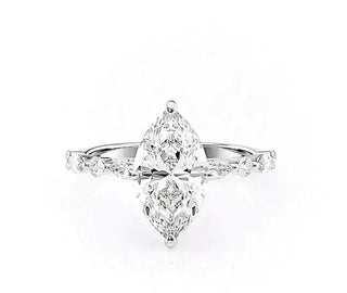 1.58 CT Marquise Brilliant Cut Moissanite Engagement Ring top view