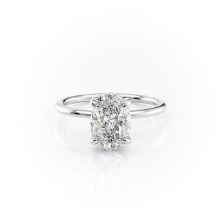 2.10 CT Oval Cut Solitaire Moissanite Diamond Engagement Ring