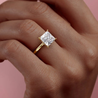 2.08 CT Princess Solitaire Moissanite Engagement Ring sparkle view