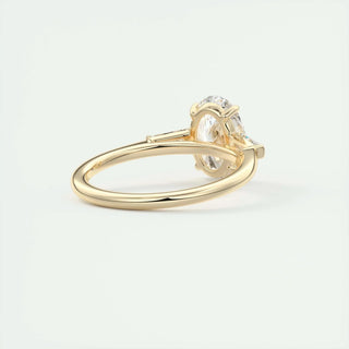 1.91 CT Oval Cut Three Stone Diamond Moissanite Engagement Ring