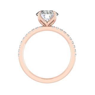 1.5 CT Round Brilliant Cut Pave Moissanite Engagement Ring sparkle view