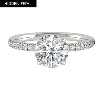 1.5 CT Round Brilliant Cut Pave Moissanite Engagement Ring front view