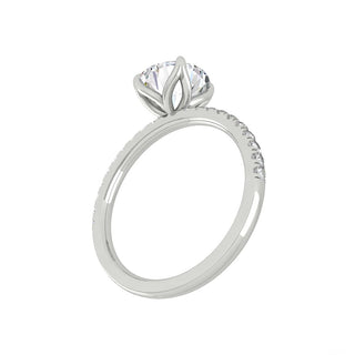 1.5 CT Round Brilliant Cut Pave Moissanite Engagement Ring top view