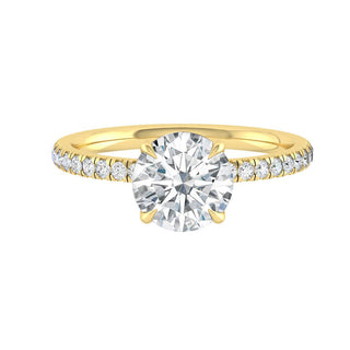 1.5 CT Round Brilliant Cut Pave Moissanite Engagement Ring on hand