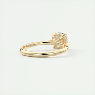 2.15 CT Cushion Cut Cathedral Solitaire Moissanite Engagement Ring