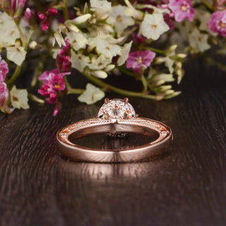 Gorgeous 1.35ct round solitaire moissanite ring overhead view