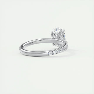 1.91 CT Oval Cut Pave Diamond Moissanite Engagement Ring