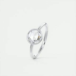 1.19CT Round Cut Bezel Solitaire Moissanite Diamond Engagement Ring