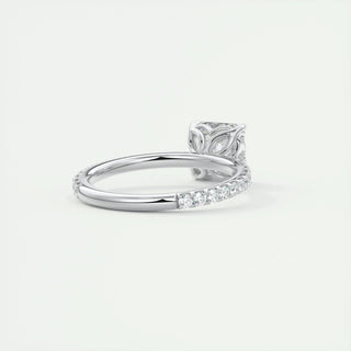 2.03CT Asscher Cut Pave Diamond Moissanite Engagement Ring