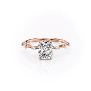 Gorgeous 2.0ct cushion solitaire moissanite ring overhead view
