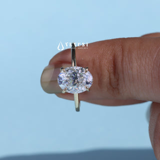 Gorgeous 1.0ct oval hidden halo moissanite ring sparkle close up