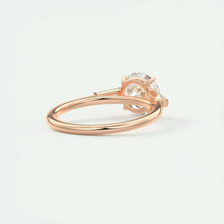 Brilliant 2.0ct round three stone moissanite ring angled view showing its sparkle