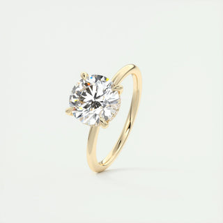 2.0 CT Round Cut Hidden Halo Solitaire Moissanite Engagement Ring