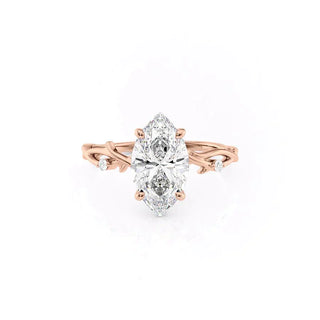 1.58CT Marquise Cut Twig Style Moissanite Engagement Ring