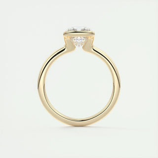 2.15 CT Cushion Half Bezel Solitaire Moissanite Engagement Ring