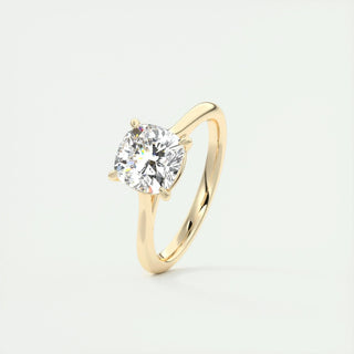 2.15 CT Cushion Cut Cathedral Solitaire Moissanite Engagement Ring