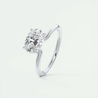 Exquisite 1.91ct oval solitaire moissanite ring sparkle close up