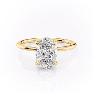 2.10 CT Oval Cut Solitaire Moissanite Diamond Engagement Ring