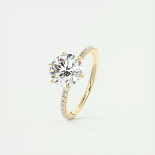 2.0CT Round Cut Moissanite Diamond Pave Engagement Ring